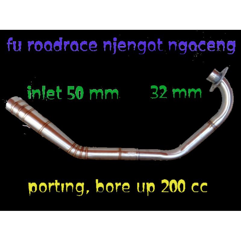 termurah terlaris leher header pipa satria fu njengat roadrace 200cc bore up porting 200 cc upgrade 