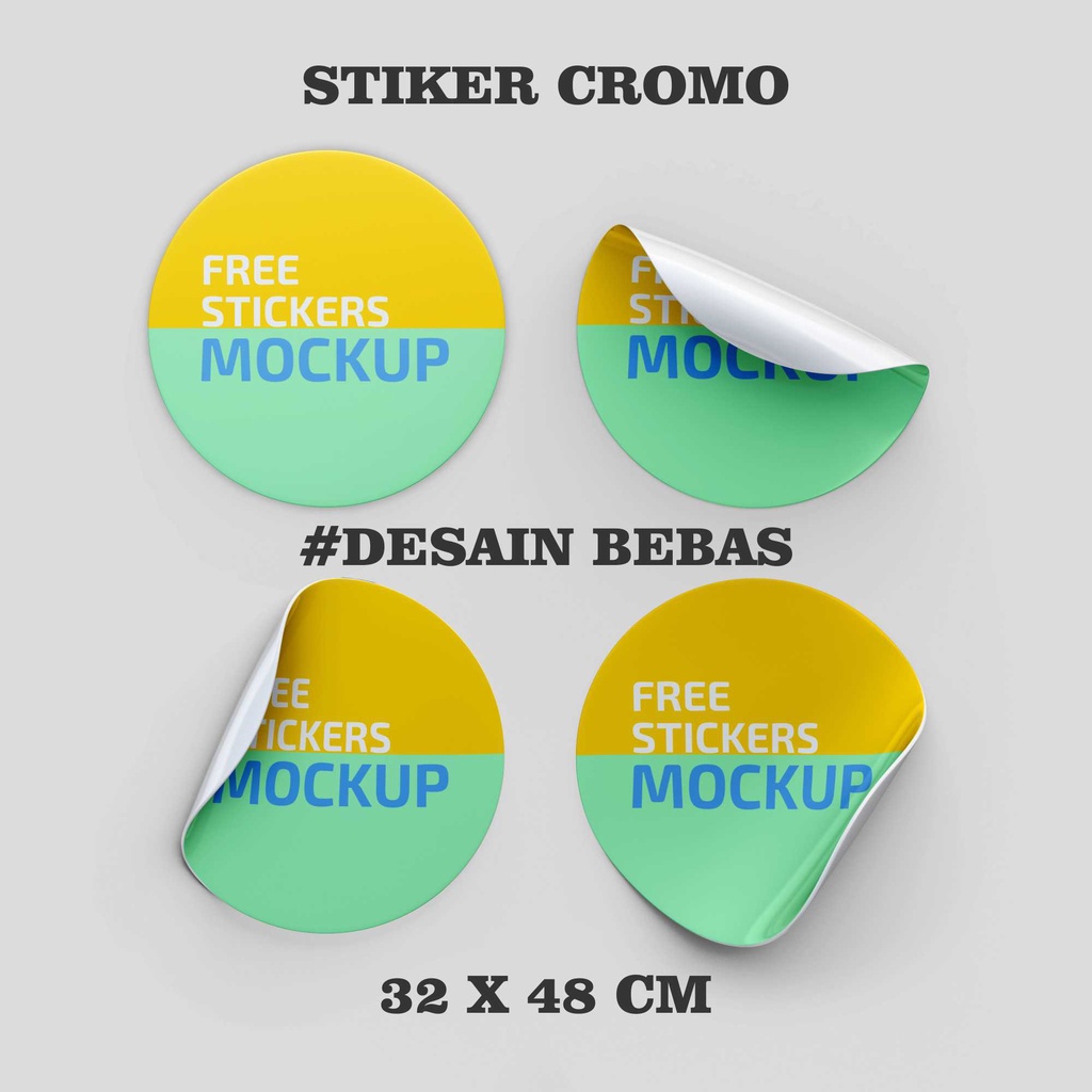 

CETAK STIKER LABEL KEMASAN MAKANAN BAHAN CROMO A3 plus GLOSSY DOFF VINYL stiker HVS
