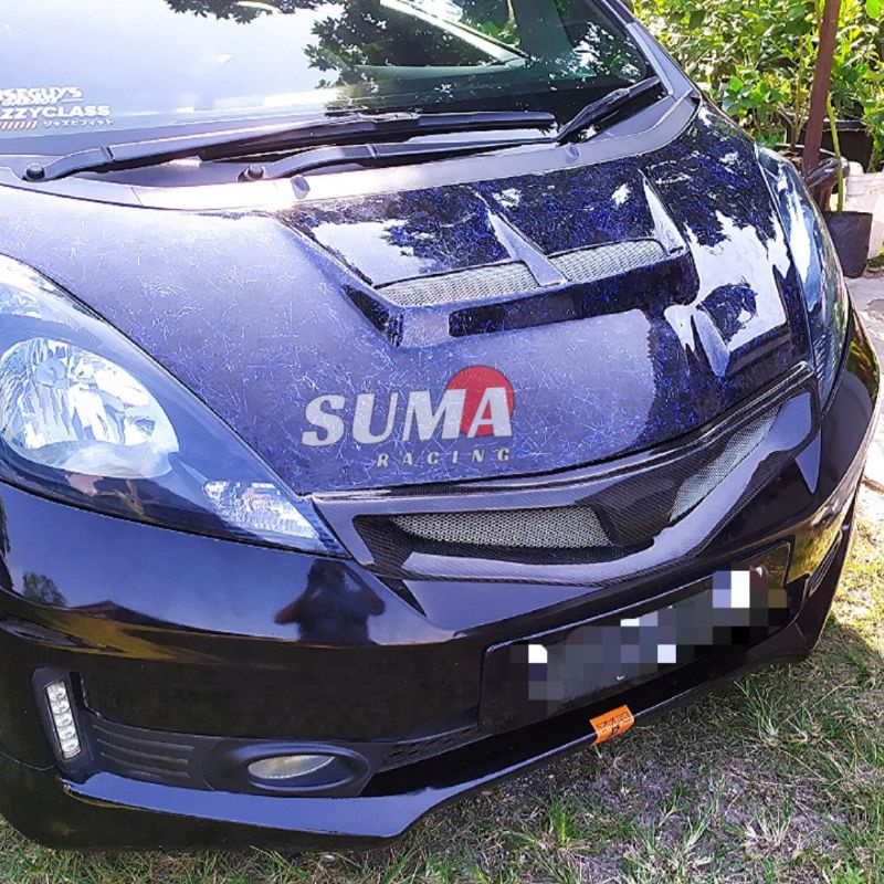 HOOD KAP MESIN HONDA JAZZ GE8 CARBON FORGED MIX BLUE JS RACING
