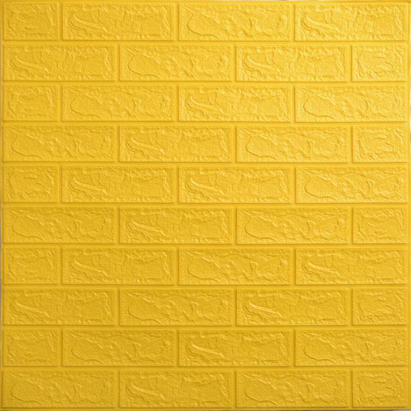 [COD] Wallpaper Dinding Stiker Wallfoam 3D Sticker Waterproof Dekorasi Kamar Rumah Murah-Kuning