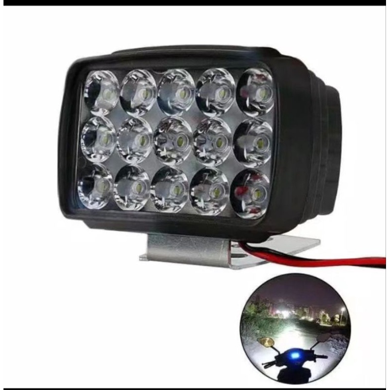 Lampu tembak sorot led cwl cree 15 mata super terang 1000LM motor mobil UTV ATV skuter