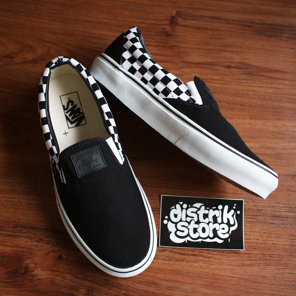 vans slip on thrasher checkerboard