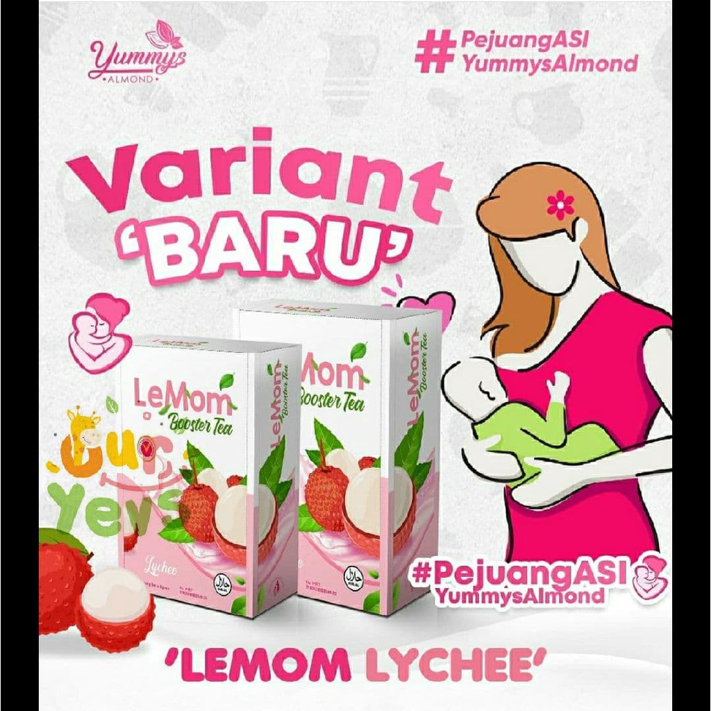 LEMOM Booster Tea / LEMOM LECI / LEMOM Lychee / Pelancar ASI Booster dari Fenugreek dan herbal alami