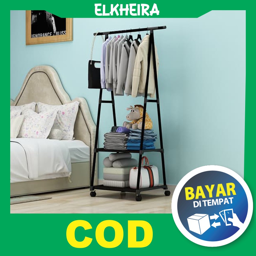 ELK189 Stand Hanger Rak Gantungan  Pakaian  Lemari  Baju  