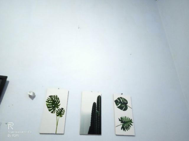 Media Hiasan Dinding Poster Kayu Leaf Dekorasi Rumah 15x30 Lf 30