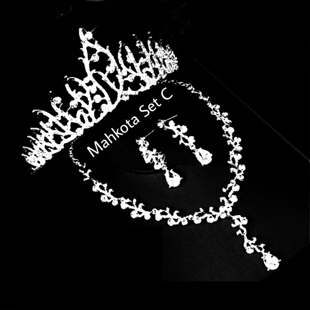 Mahkota Pengantin Set Kalung Anting Aksesoris Rambut Pengantin