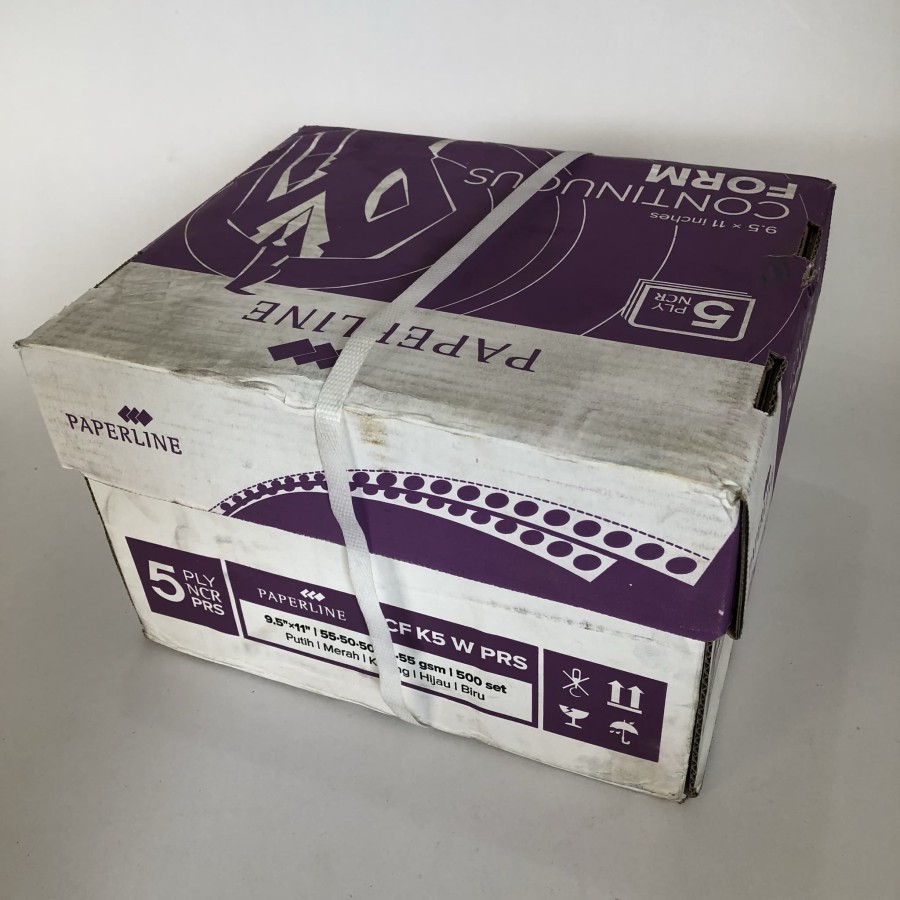

Continuous Form 5 ply PRS (bagi 2 ) 9.5" x 11" l 500 set l 2500 lembar / 5 ply Bagi 2 Paperline