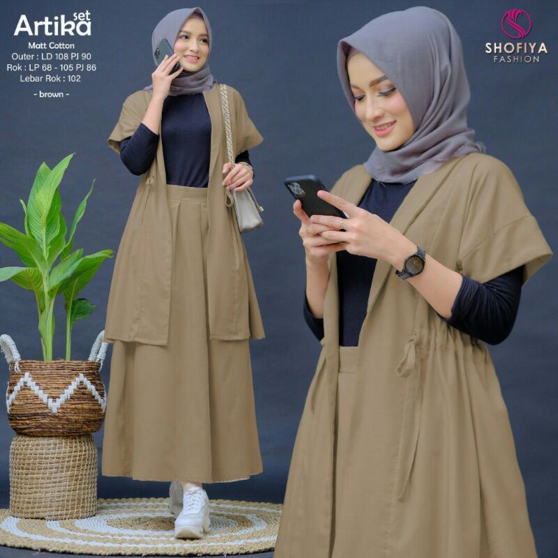 ARTIKA,ASHITA  Set 2 in 1(auter &amp; skrit) Ori by Shofiya Fashion