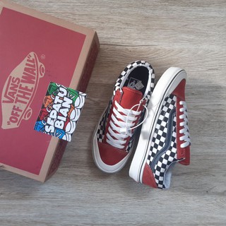 orange checkered vans old skool