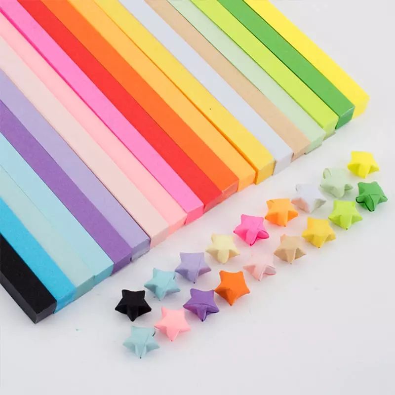 Bayluna | 540/1030/1350lbr DIY Kertas Origami Star Bintang 27 warna 21x1cm Warna Warni Rainbow Art Craft