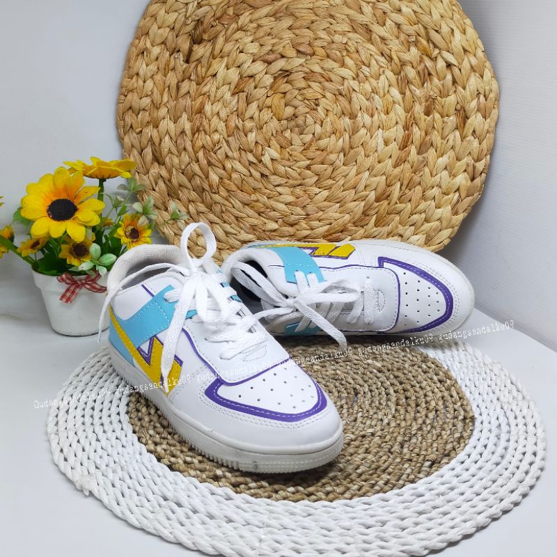 SEPATU SNEAKERS WANITA NIKE AIR PORCE 1 ONE FULL WHITE / PUTIH POLOS LOW HPD506