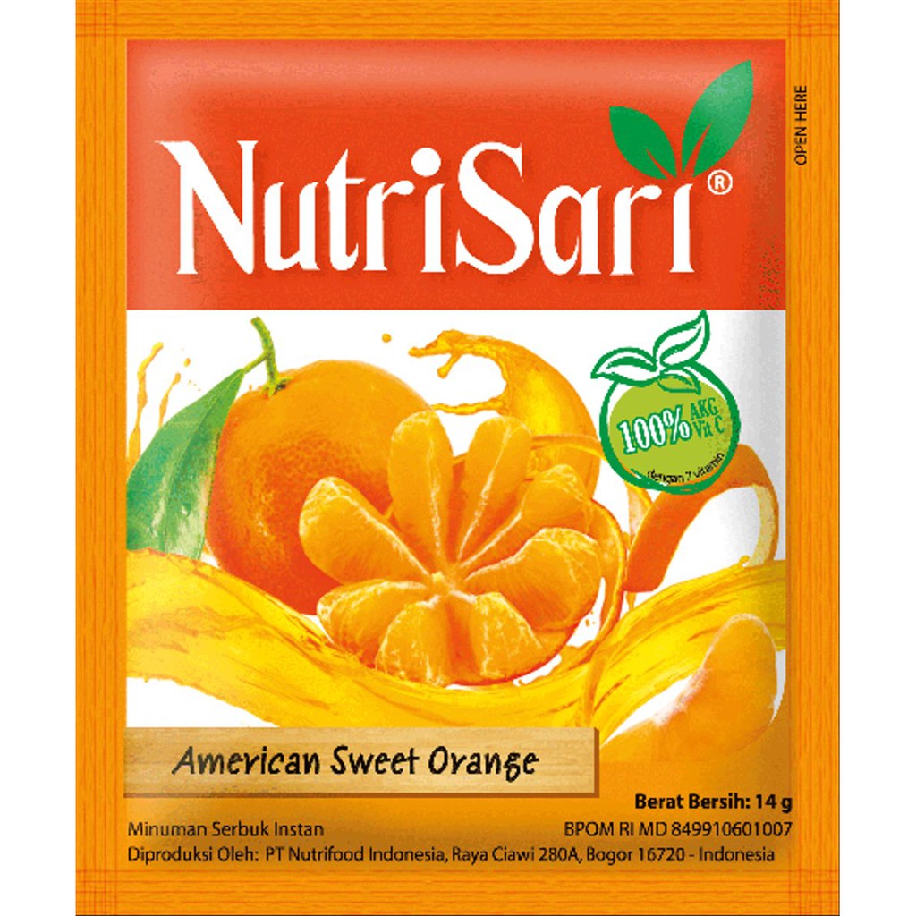 

NutriSari Rasa American Sweet Orange isi 10 sachet