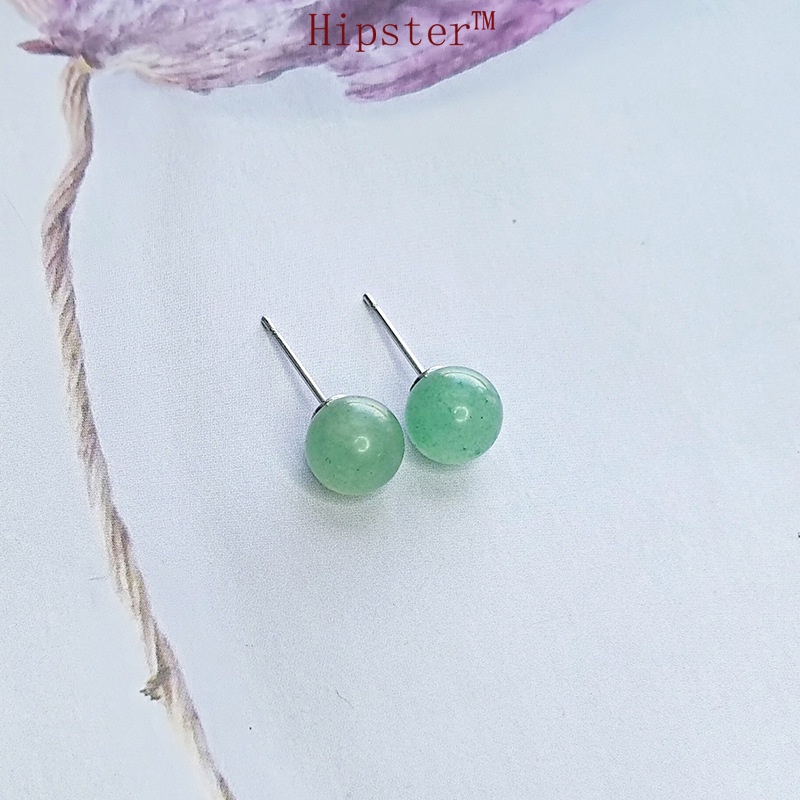 Affordable Luxury Fashion Natural Green Crystal round Studs