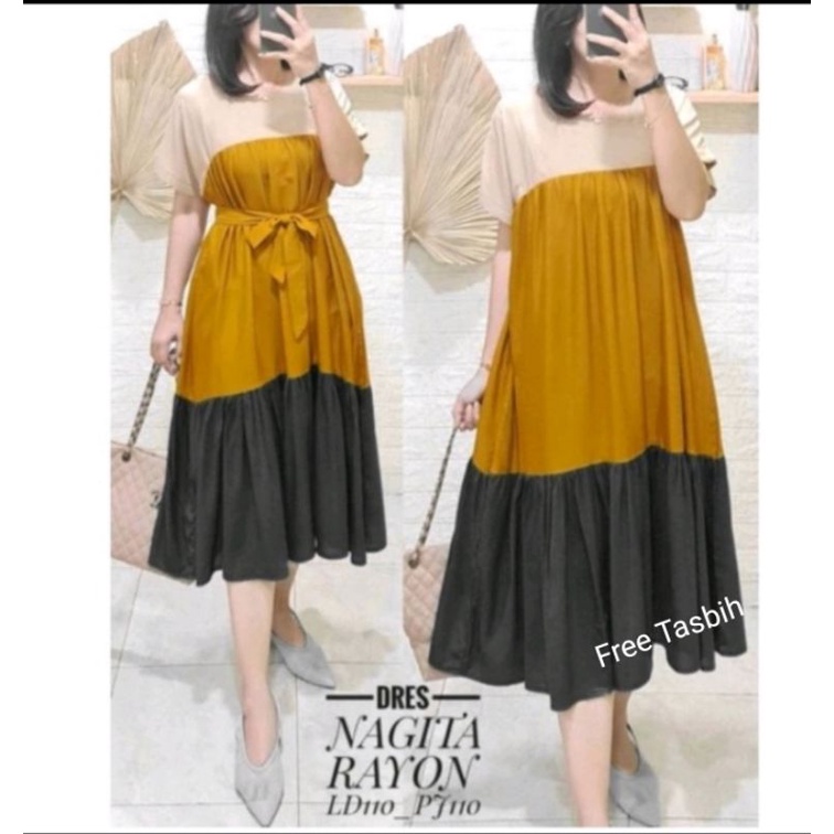 (COD) Dress Nagita / Dress Nagita Pelangi /Dress Nagita Susun / Dress Nagita Rayon / Dress Nagita Te