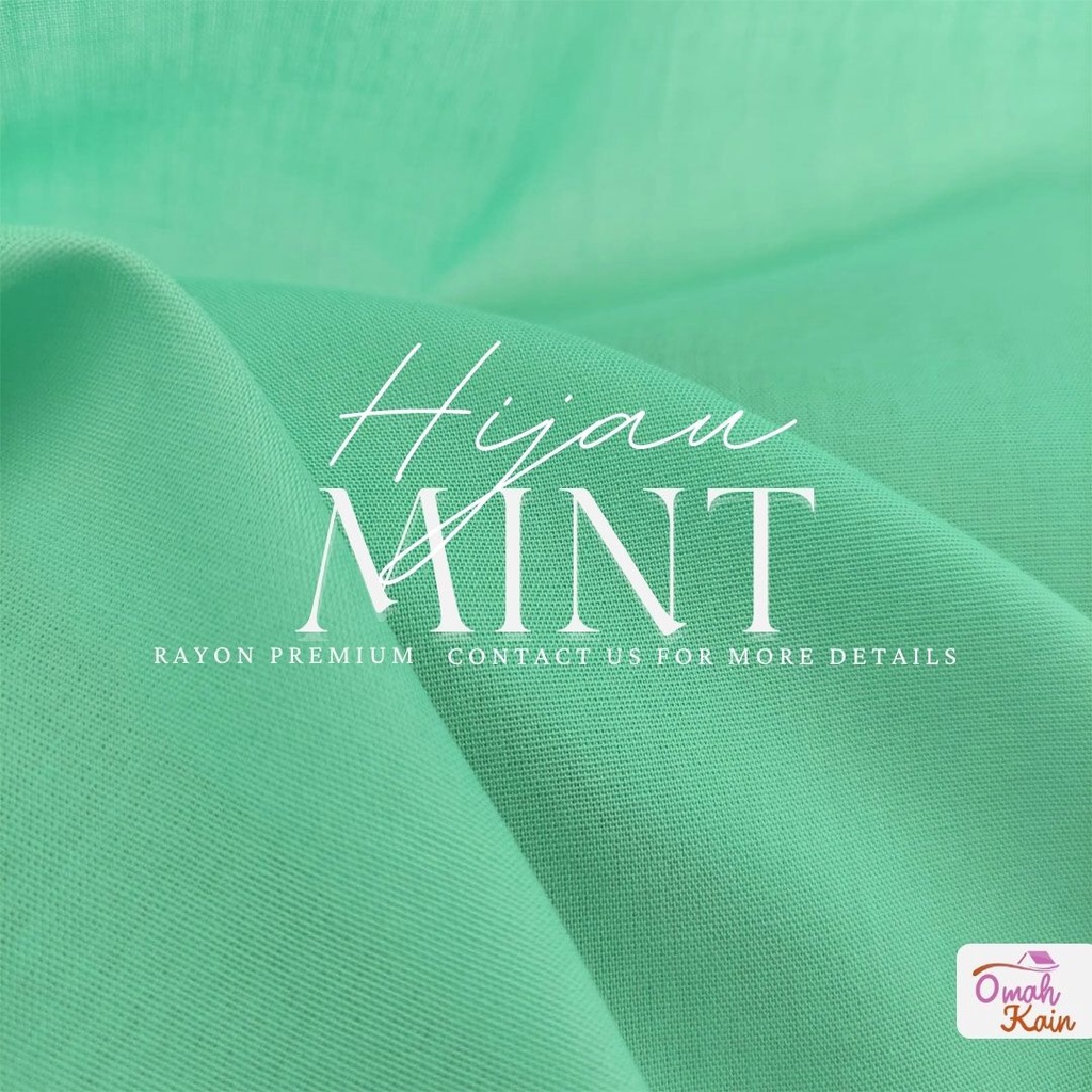 KAIN RAYON POLOS PREMIUM (TIDAK BERBULU, TIDAK NERAWANG,JATUH,ADEM DAN MEWAH)#omah kain-Hijau Mint