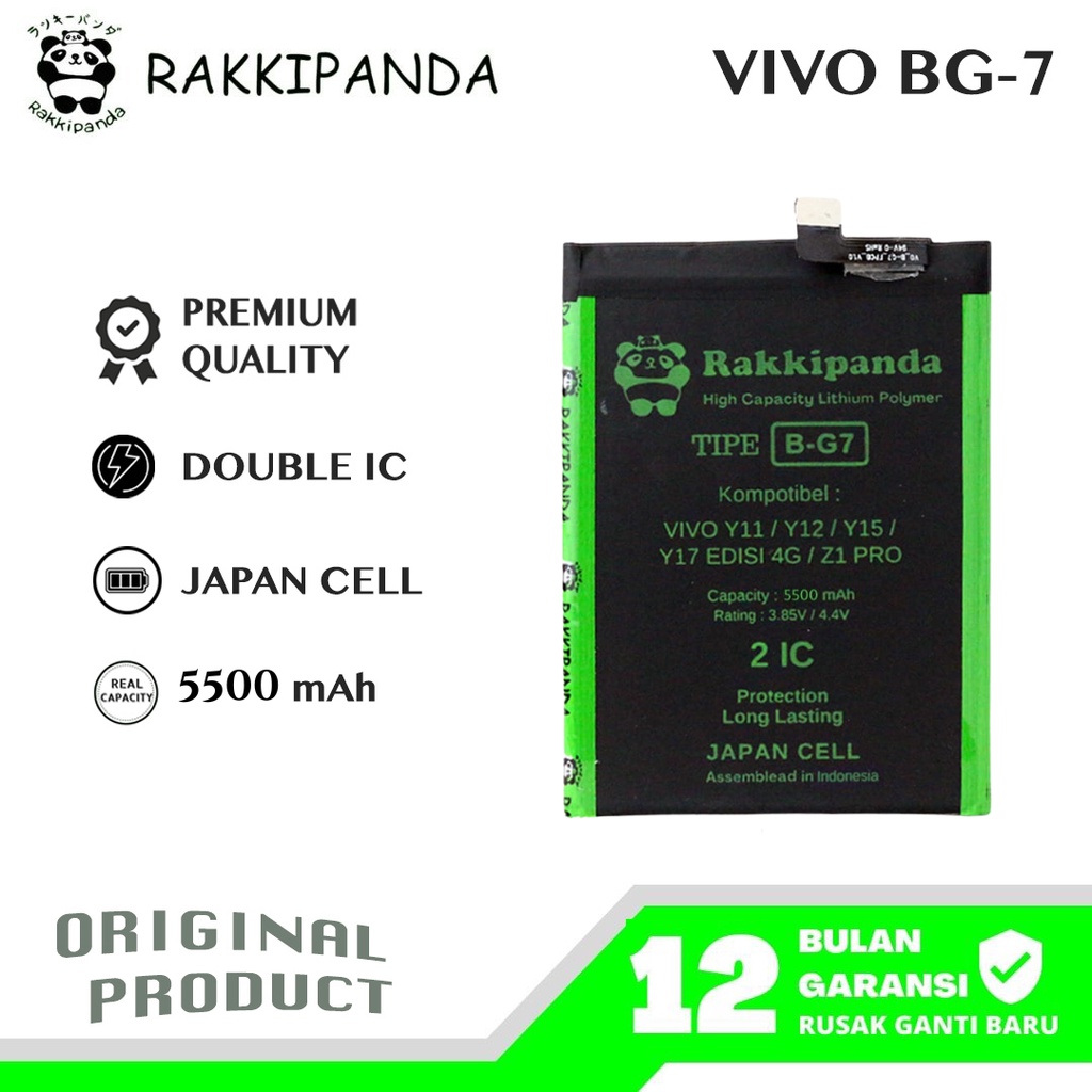 R/K- RakkiPanda - B-G7 BG7 Vivo Y11 / Y12 / Y15 Edisi 4G/ Y17 Edisi 4G / Z1 Pro Batre Batrai Baterai