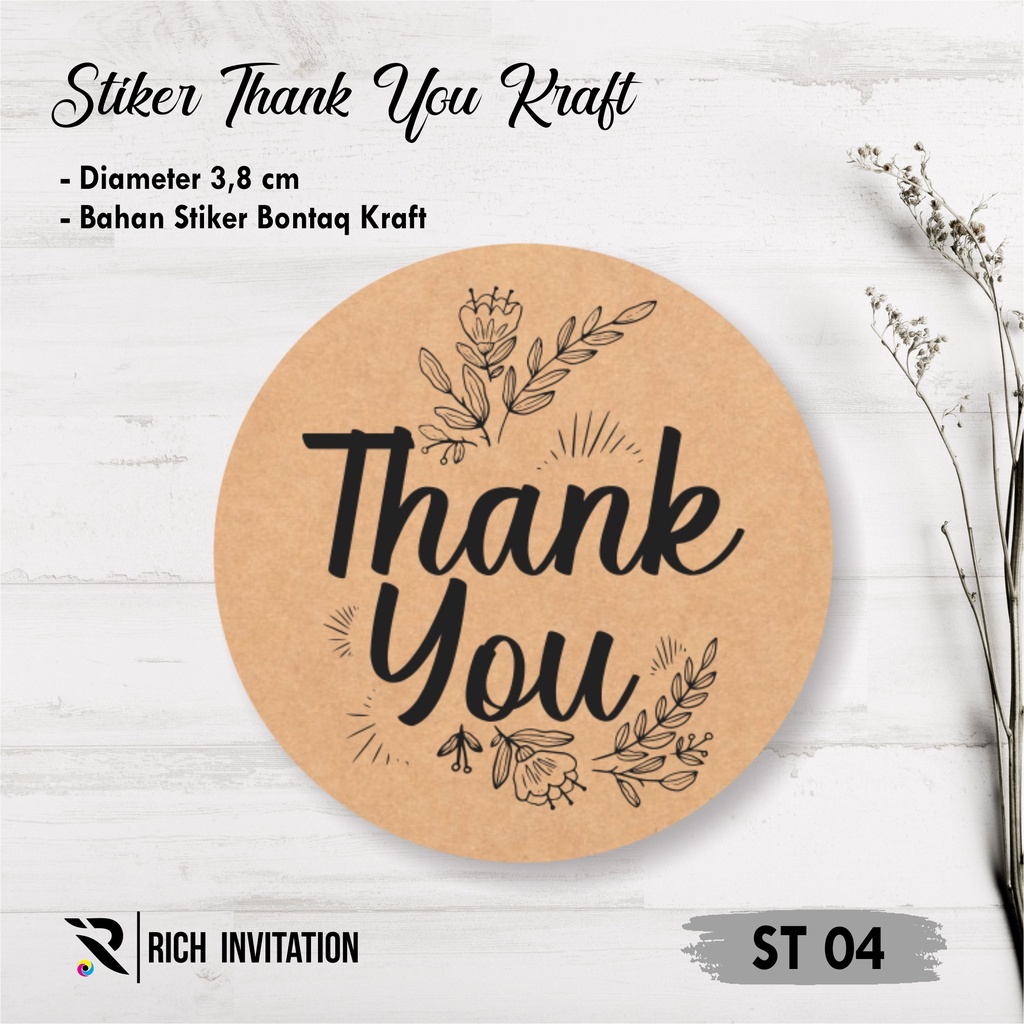 

STIKER LABEL STICKER SEGEL THANK YOU KRAFT MURAH ST 04