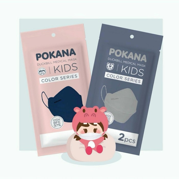 Masker Duckbill POKANA KIDS KF94 Anak 4ply Earloop Sachet isi 2pcs