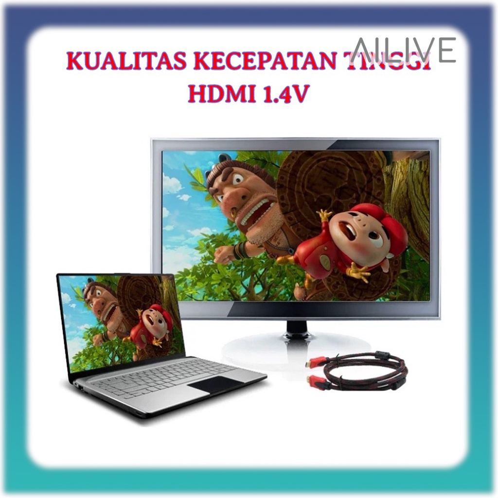 Kabel HDMI To HDMI 1.5M &amp; 3M 1080P / Sambungan Laptop TV Projector Komputer Support 4K High Quality