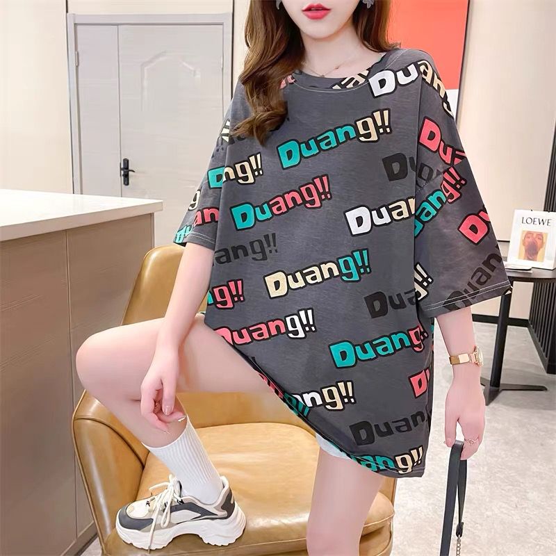 THISTLE - Oversize Tee Tshirt Wanita Model Longgar Motif Duang Full Print