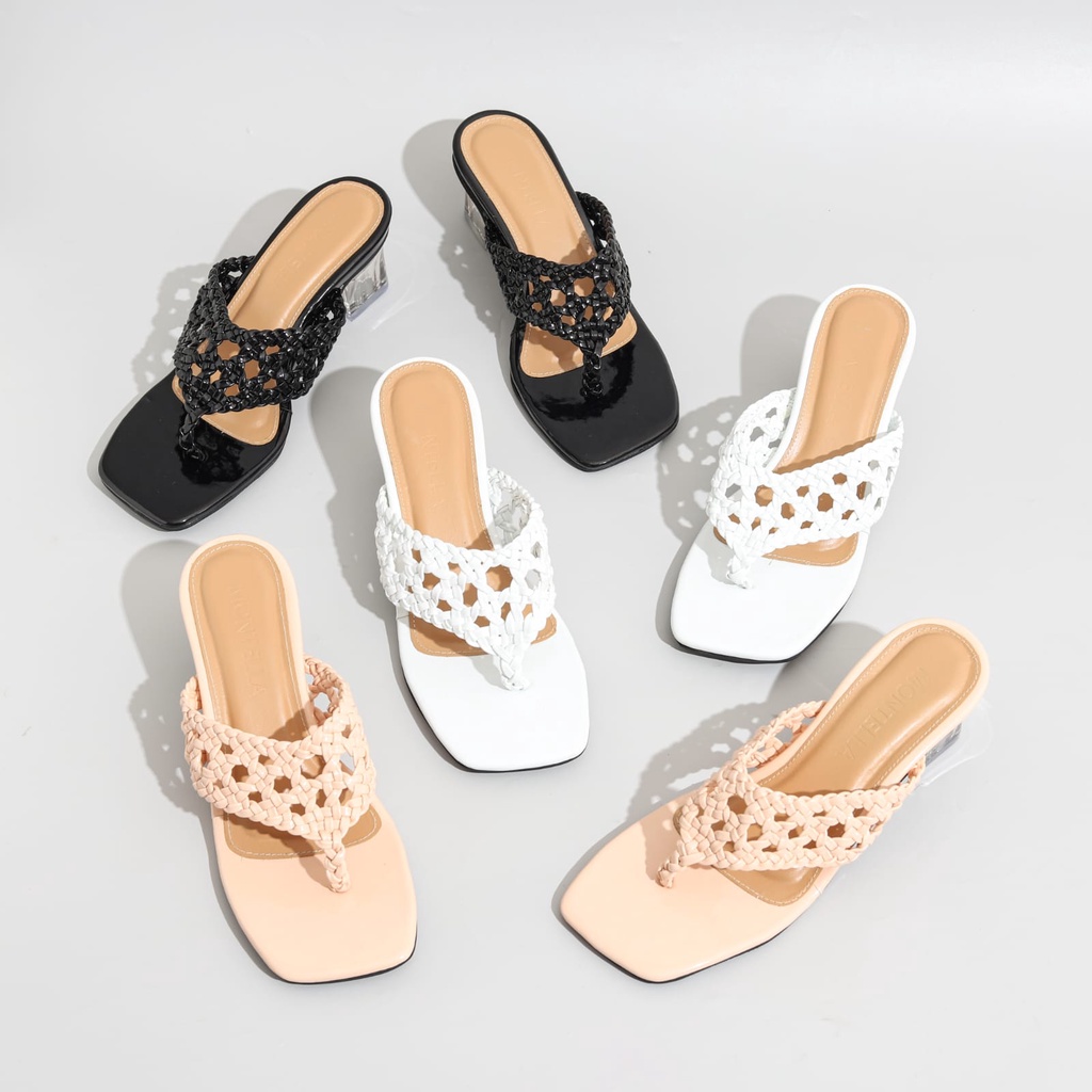 MONTELLA Queen Sandal Heels Wanita Hak Kaca 5 Cm