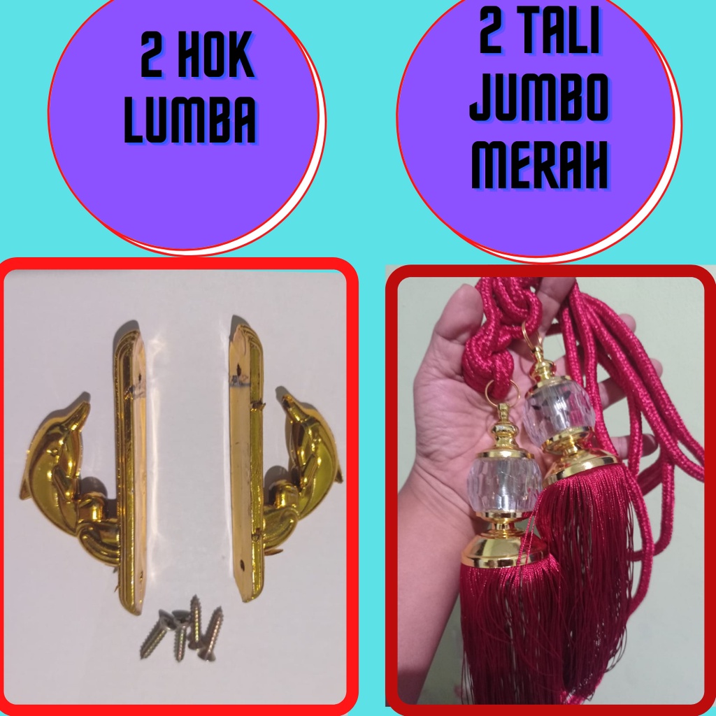 SET SEPASANG HOK LUMBA DAN TALIJUMBO / 2 HOK LUMBA 2 TALI JUMBO HORDENG GORDEN TIRAI