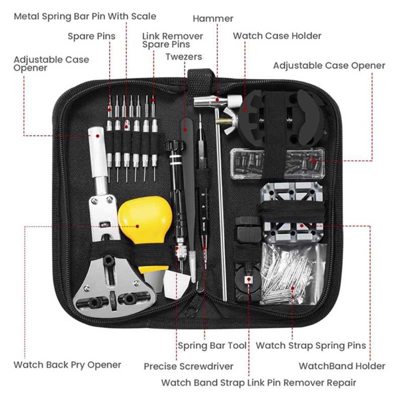 Zzz 153pcs / Set Alat Reparasi Jam Tangan Profesional