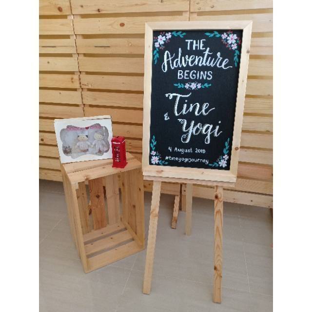

Papan Tulis Kapur / Blackboard / chalkboard / backdrop papan promo 40x60cm standing 120cm