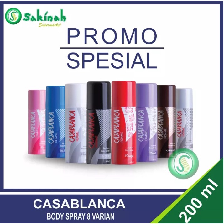 Casablanca Parfum Body Spray 200 ml / Sakinah supermarket