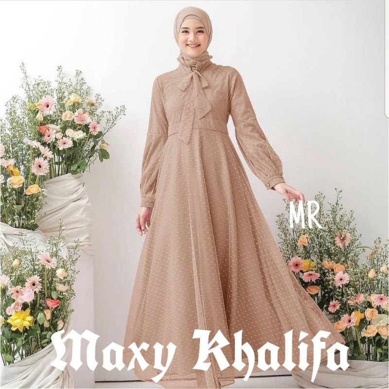 khalifa maxi // maxy khalifa tile dot // khalifa dress tile dotty terbaru