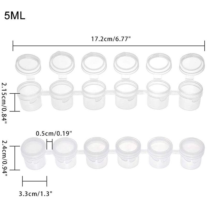 

paint cup 5ml ( 1strip 6 cup) Harga per strip