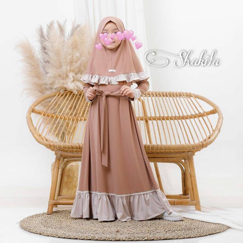 GAMIS MUSLIM ANAK PEREMPUAN UMUR 7 TAHUN SAMPAI 9 TAHUN SHAKILA KIDS/PAKAIAN MUSLIS ANAK PEREMPUAN/