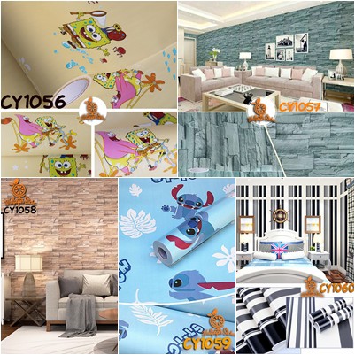 Termurah wallpaper dinding sticker 45CM x 10Mmurah CY all motif