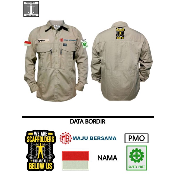 Pre Order Kemeja Tactical plus Bordir / Kemeja M-Tac / Kemeja W-Tac panjang/ 511 panjang / PDL Lapangan