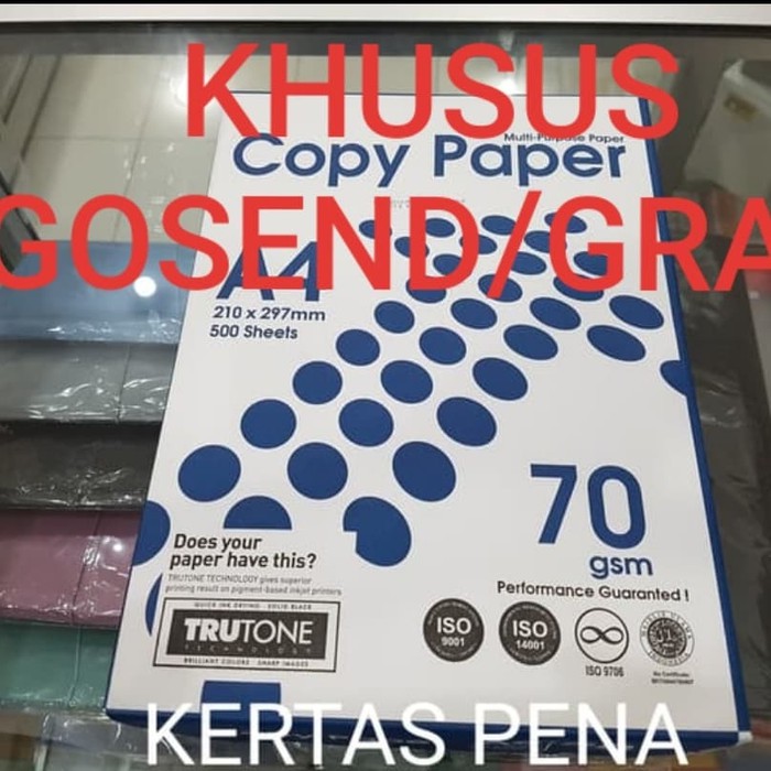 

Promo KHUSUS GOSEND/GRAB !!! Kertas HVS A4 70 Gram COPY PAPER Murah