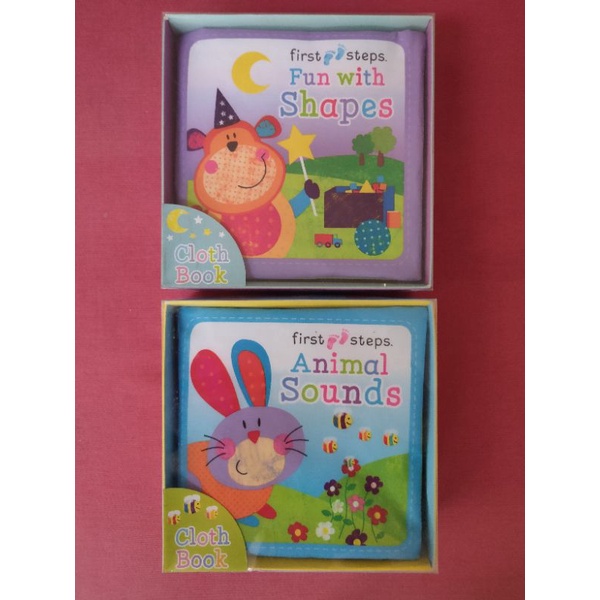 Fisrt steps. Cloth book. Fun with shapes. animal sounds