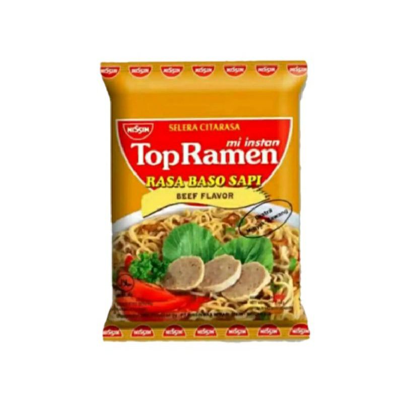 1 DUS Mie Top Ramen JADUL Baso Sapi 32gr Isi 40 Pcs - Top Ramen Jadul By NISSIN