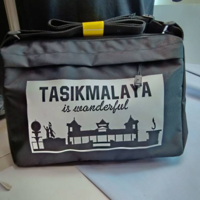 Tas Selempang Cowok Sekolah Anak SMP,SMA Siluet Kota Tasikmalaya