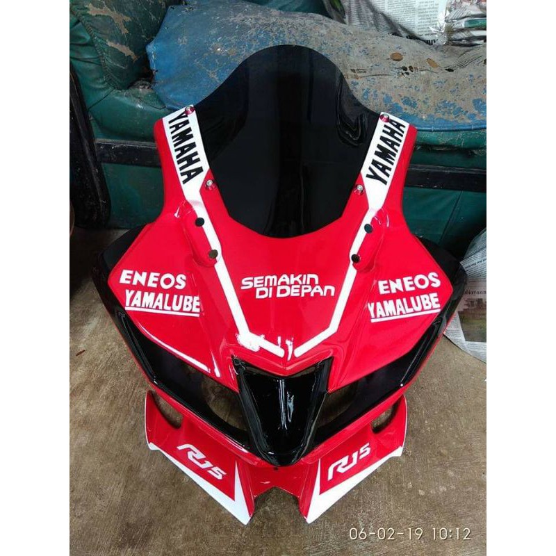 headlamp r15v2 model v3 merah lis putih winglet r15v2