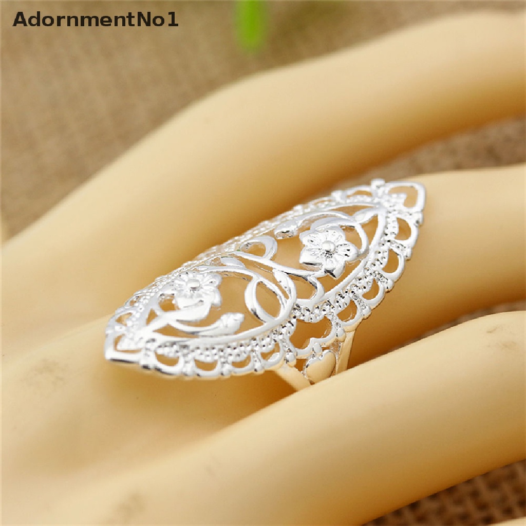 (AdornmentNo1) Cincin Sterling Silver 925 Model Hollow Besar Untuk Wanita