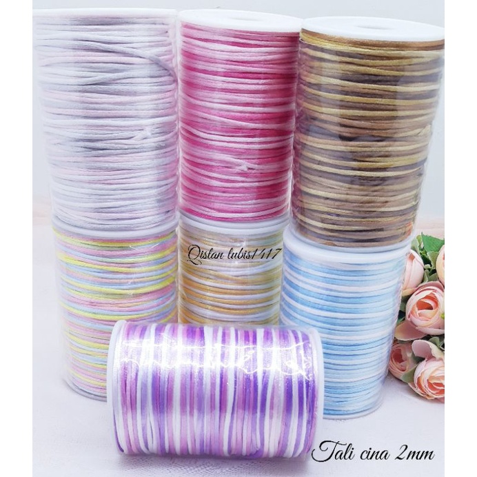 Tali cina 2mm&amp;1mm  pelangi series ecer grosir