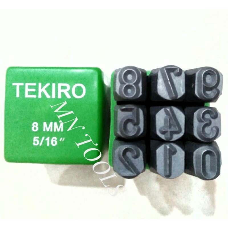 TEKIRO 8 MM SET 9 PCS - ALAT KETOK ANGKA NOMOR MESIN