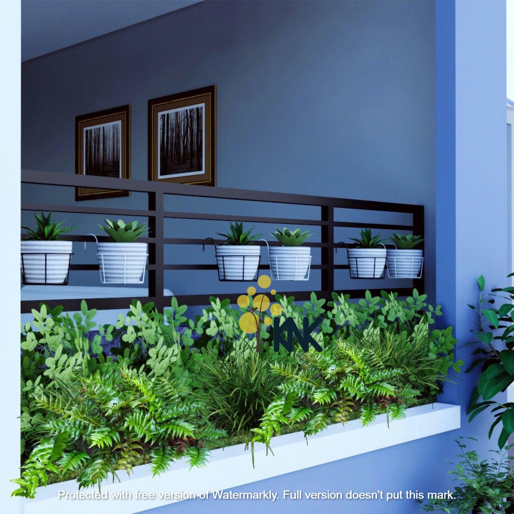 Bamboogrove_ Knk Rak Bunga Besi Gantung Rak Pot Tanaman Hias