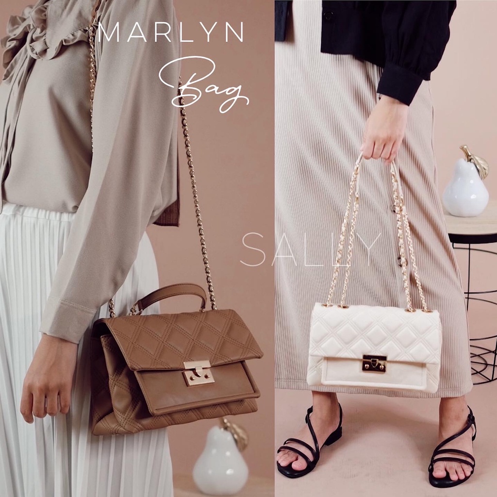 Marlyn Bag, Tas Wanita Premium, Shoulder Bag, Tas Slempang Wanita Kulit