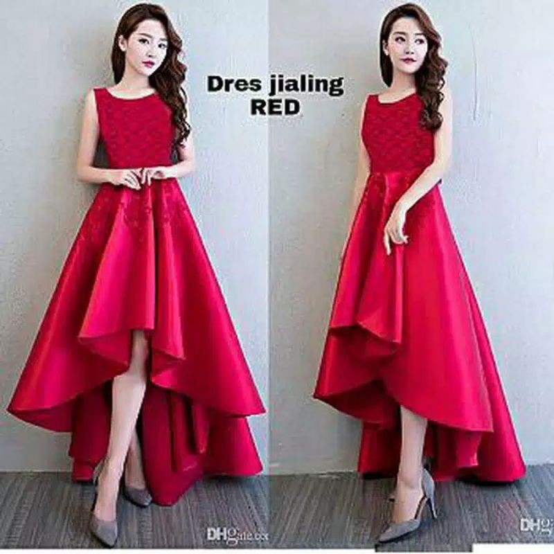 Trend Baju Wanita Dewasa Fashion Kekinian Dress Brukat Shanghai Dress Jialing Brukat Gaun Modis Pest