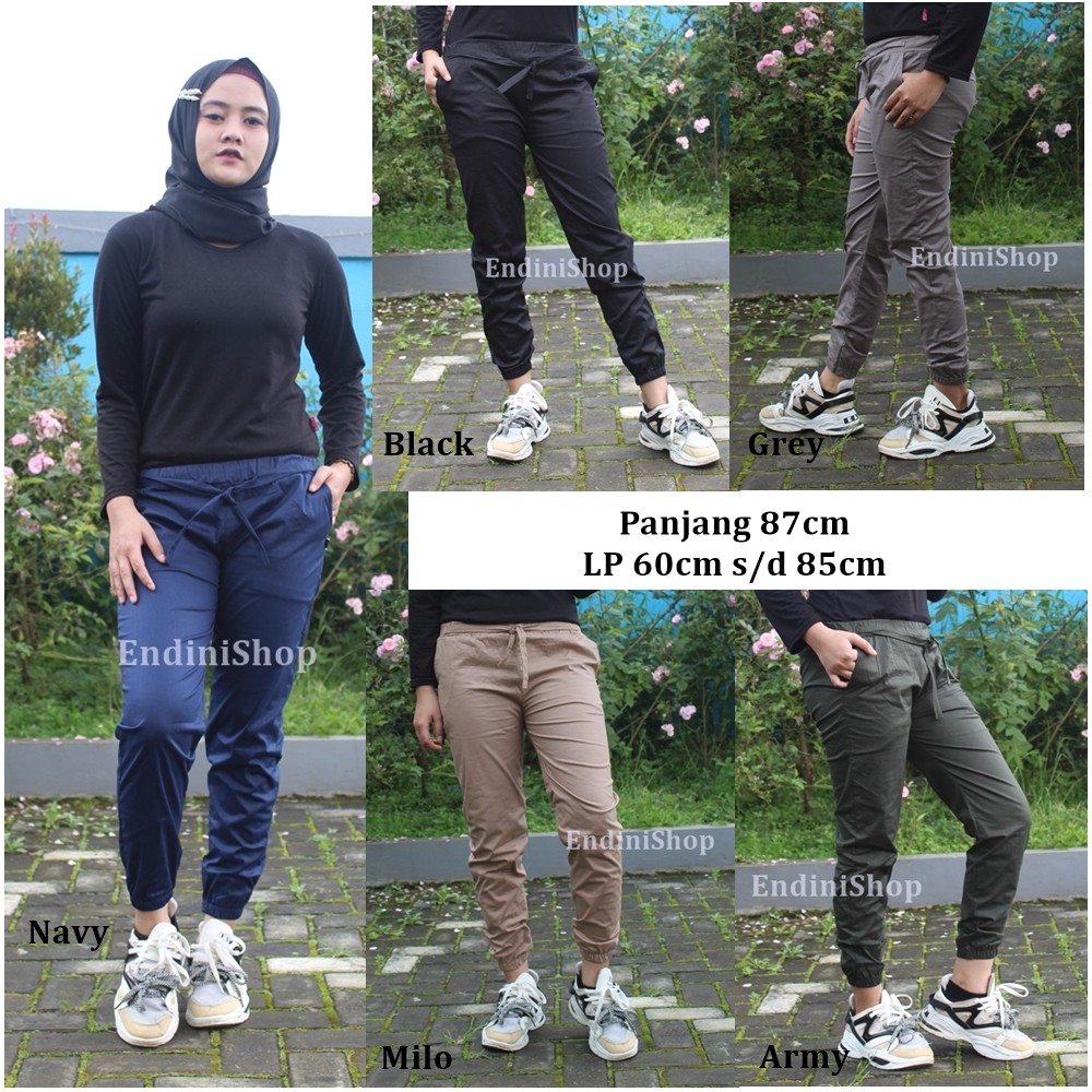 JOGER PANTS KATUN STRECHT POLOS STANDAR &amp; JUMBO XXL PINGGANG KARET