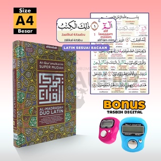Mushaf Alquran Almadrasah Duo Latin Terjemahan Terjemah Perkata Tajwid Warna Mudah Al Quran Alqosbah Al Madrasah Ukuran Besar A4