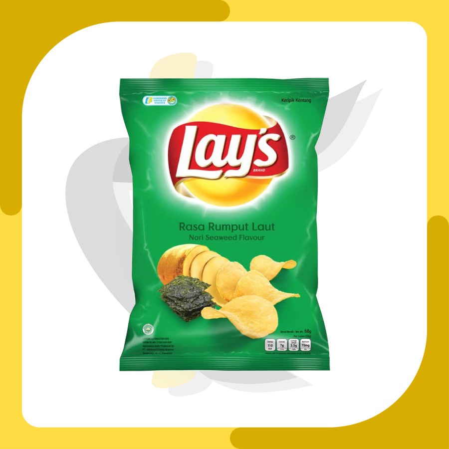 

Snack Lays Keripik Kentang Potato Chips - All Varian - 68gr & 55gr - Seaweed 68gr