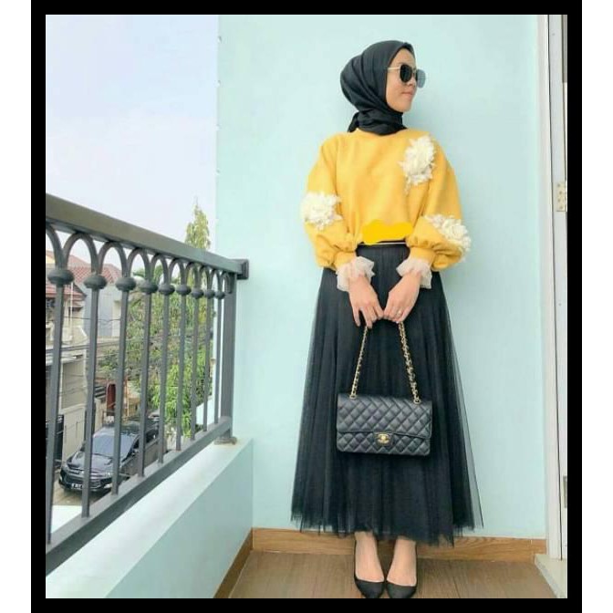 Diskon Maxi Skirt Rok  Tutu  Pink Bahan  Tile Lapis Furing 