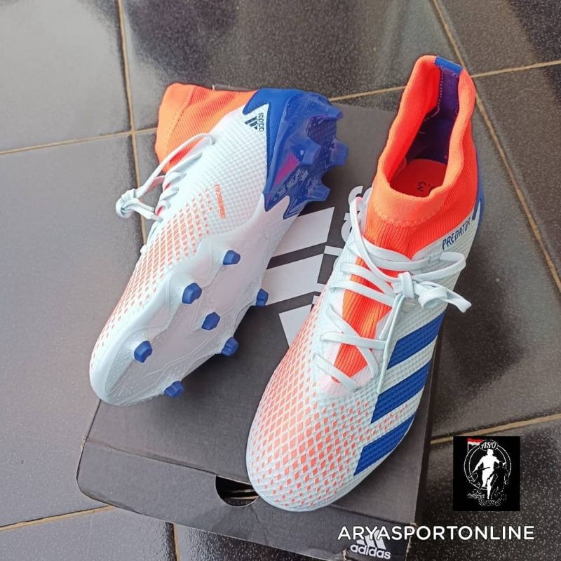 Adidas predator 20.3 FG white blue